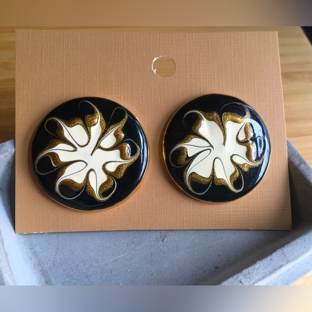 Midcentury Modern Starburst Sparkle Clip on Earrings